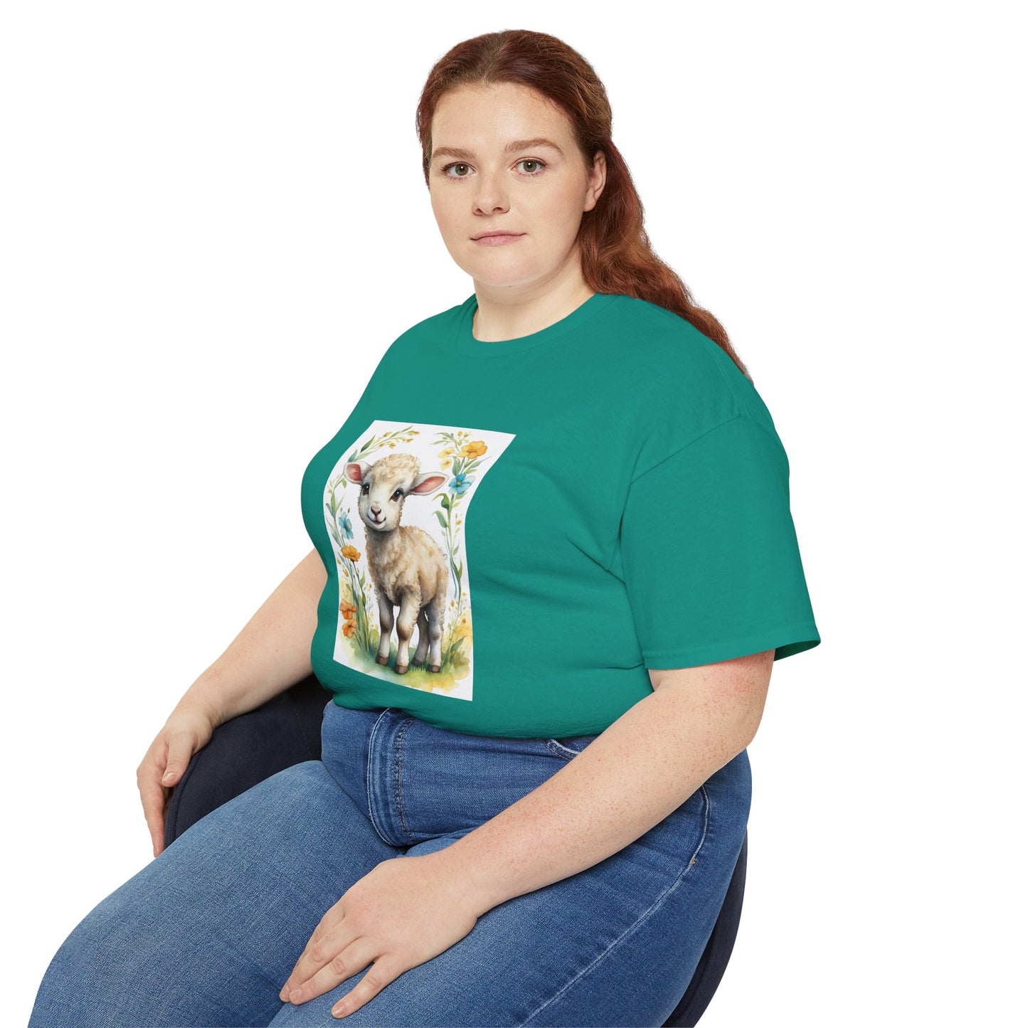 Women's Cotton T-shirt cute lamb