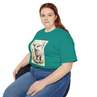 Women's Cotton T-shirt cute lamb