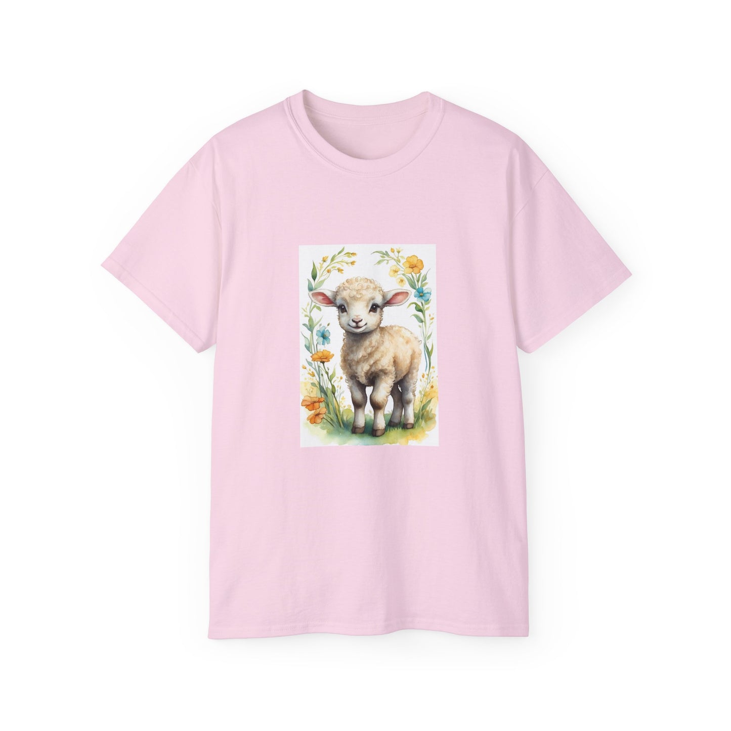 Women's Cotton T-shirt cute lamb