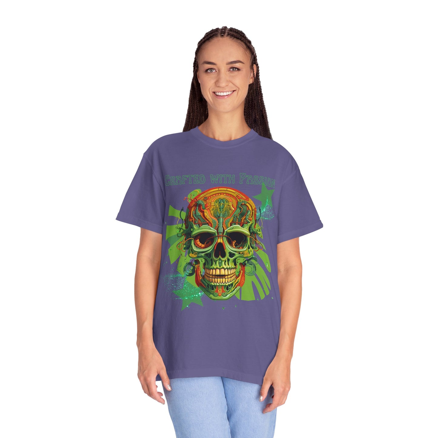 ARTISAN Cotton T-shirt green skull