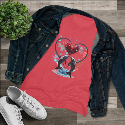 Women's Triblend Tee love in bloom