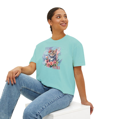 Women's Boxy Tee cat