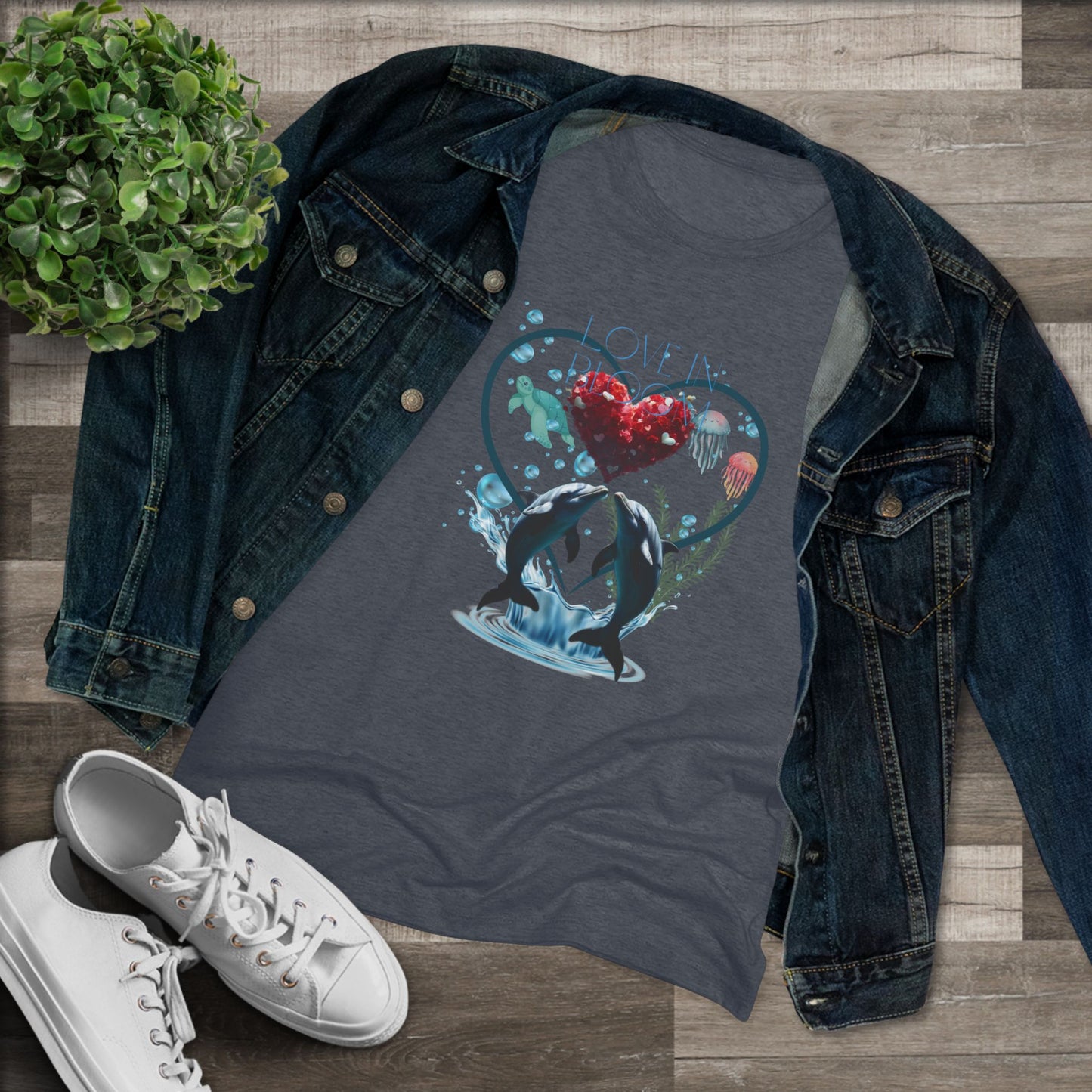 Women's Triblend Tee love in bloom