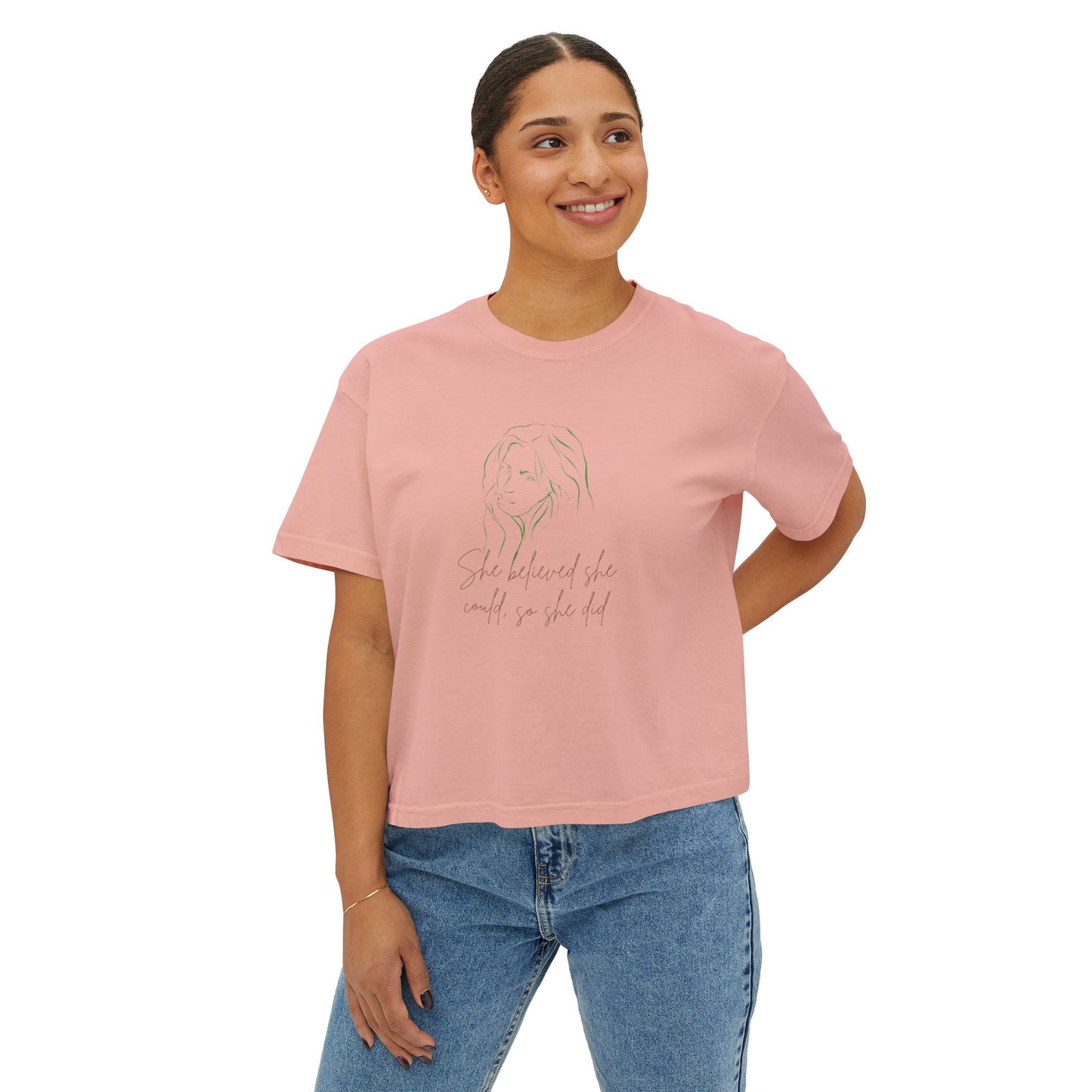 Women's Boxy Tee she did it