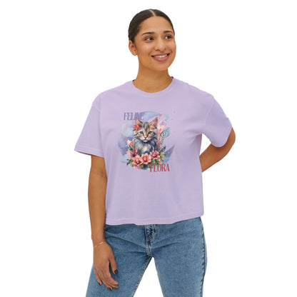 Women's Boxy Tee cat