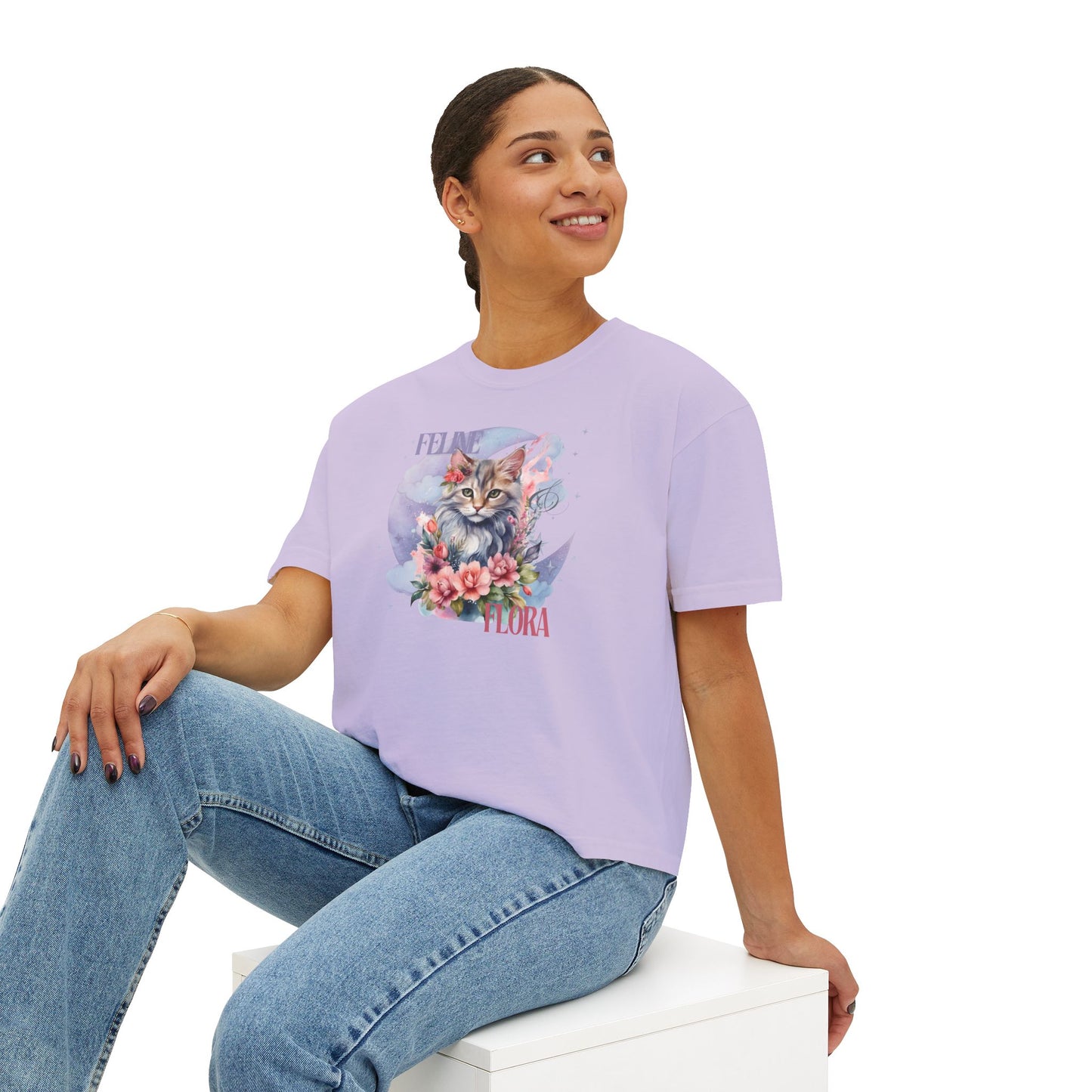 Women's Boxy Tee cat