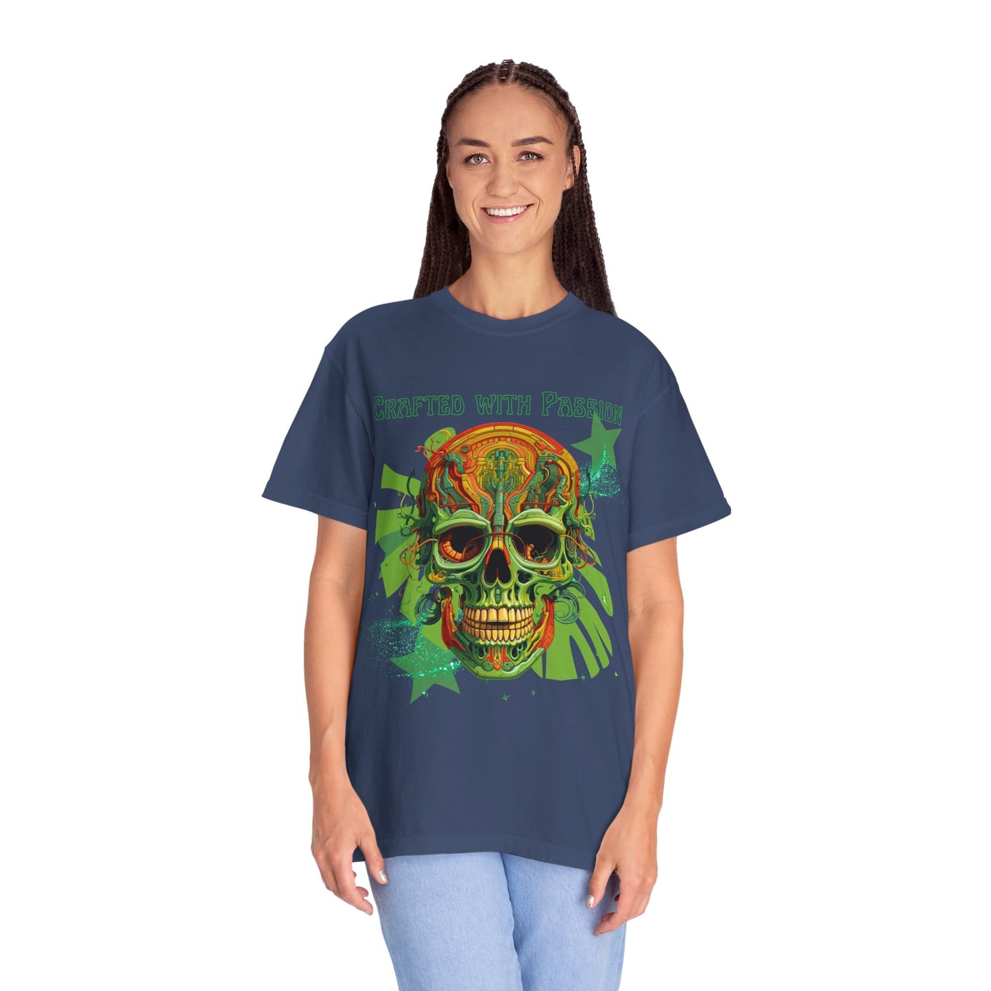 ARTISAN Cotton T-shirt green skull