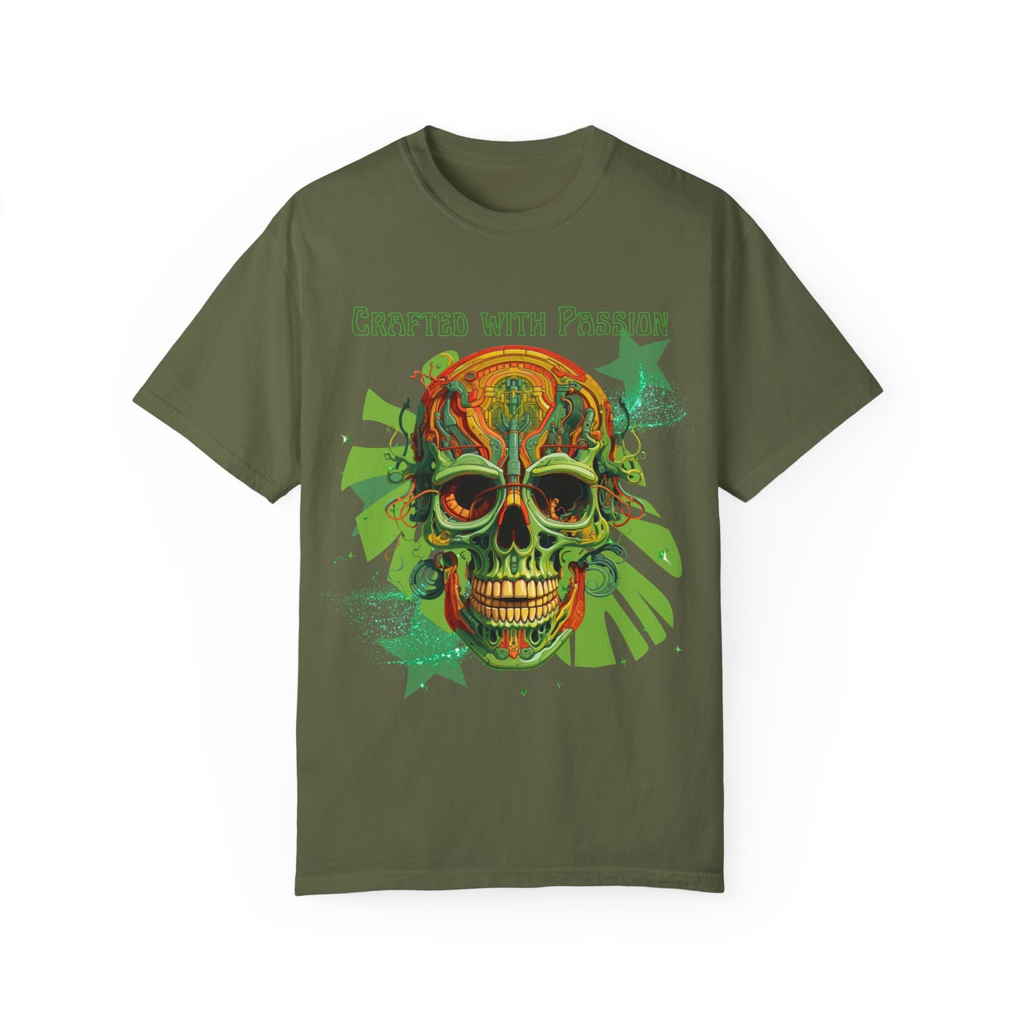 ARTISAN Cotton T-shirt green skull