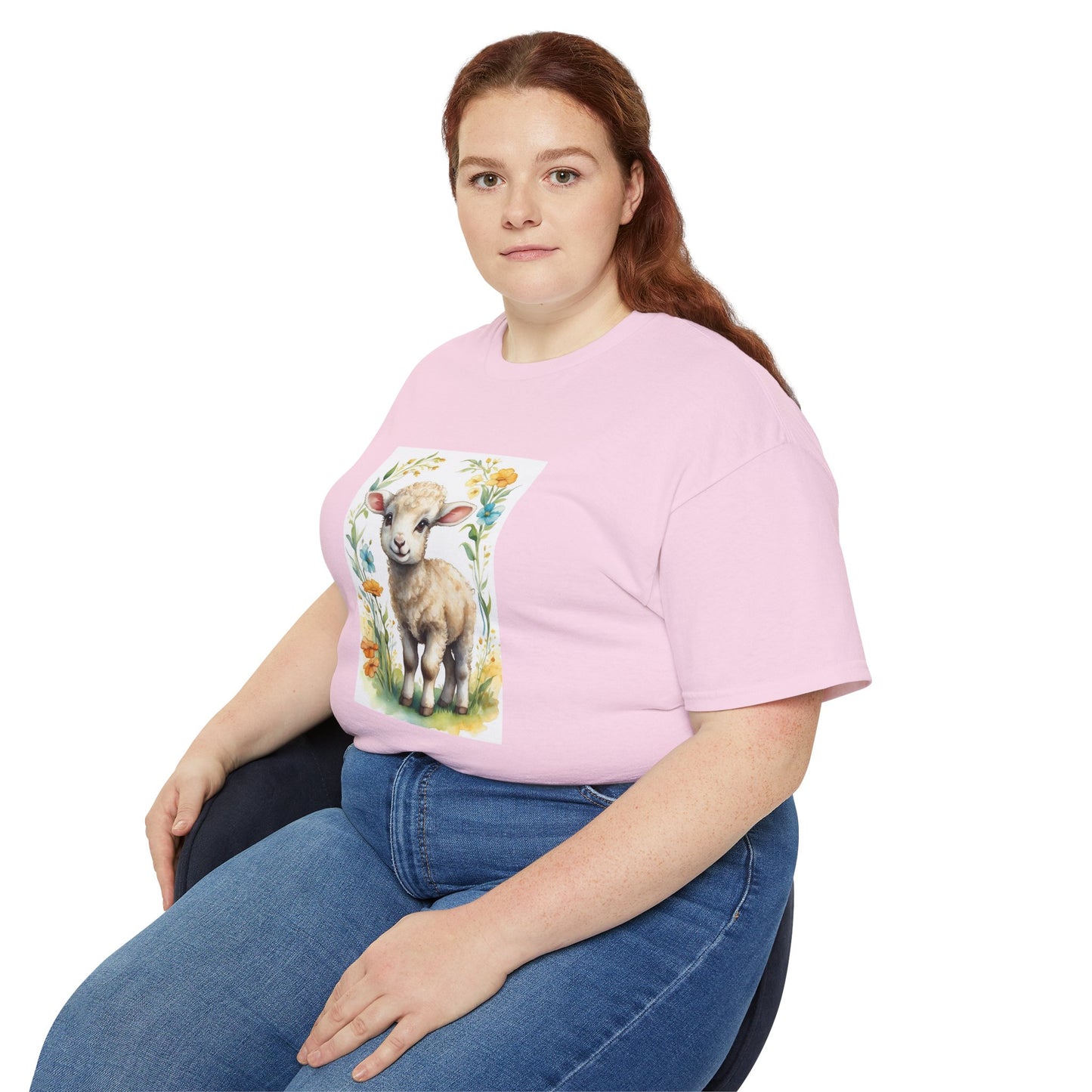 Women's Cotton T-shirt cute lamb