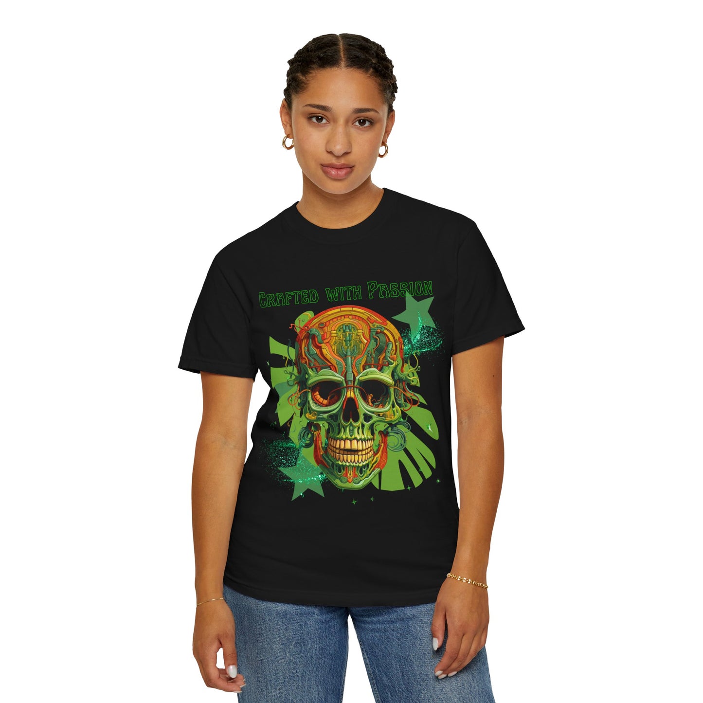 ARTISAN Cotton T-shirt green skull