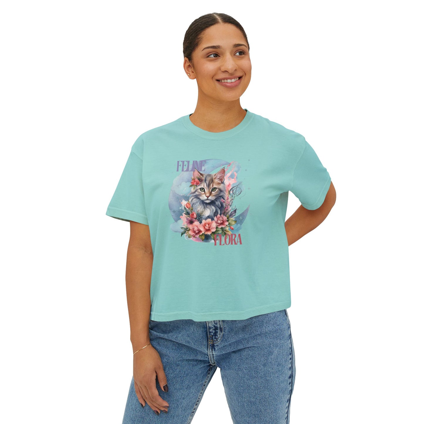 Women's Boxy Tee cat