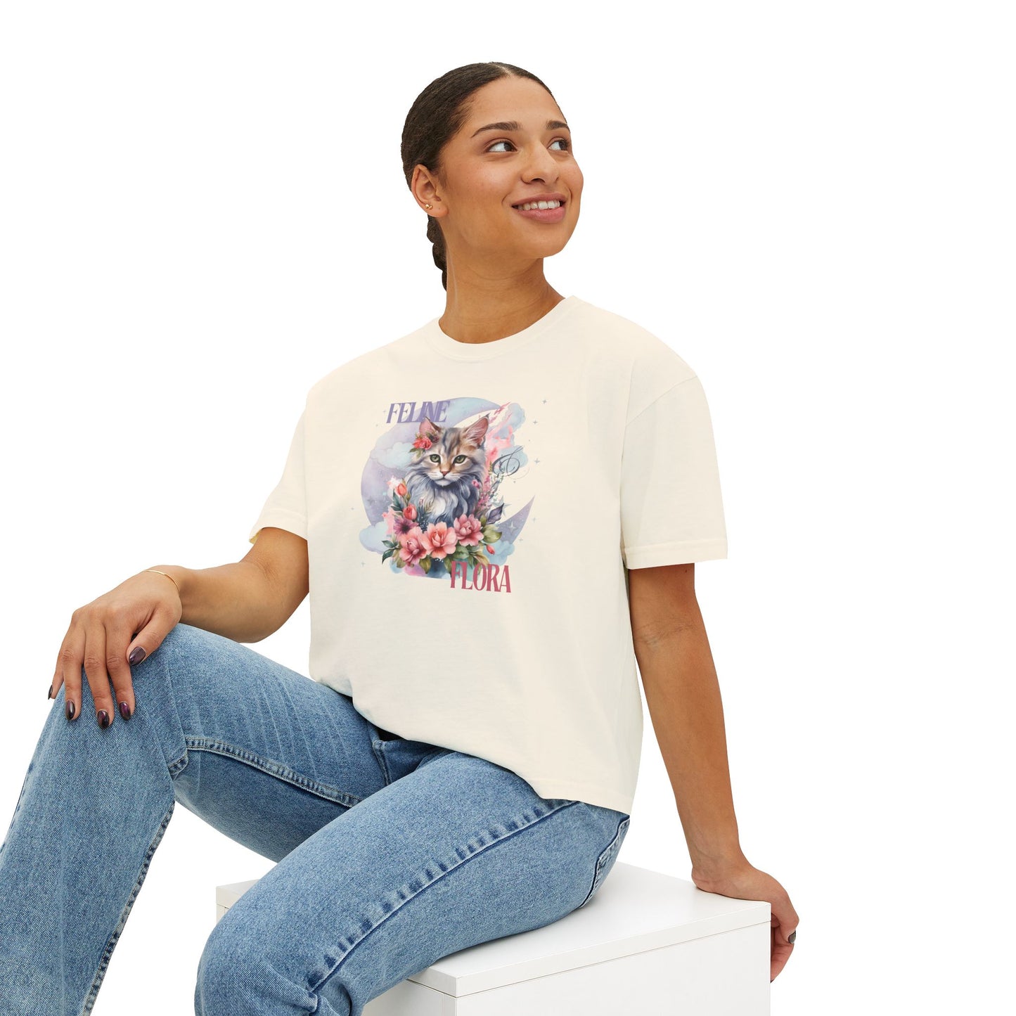 Women's Boxy Tee cat