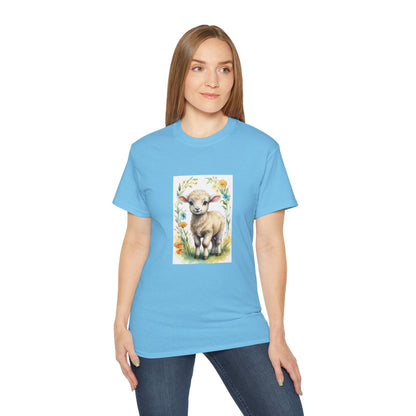 Women's Cotton T-shirt cute lamb