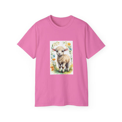 Women's Cotton T-shirt cute lamb