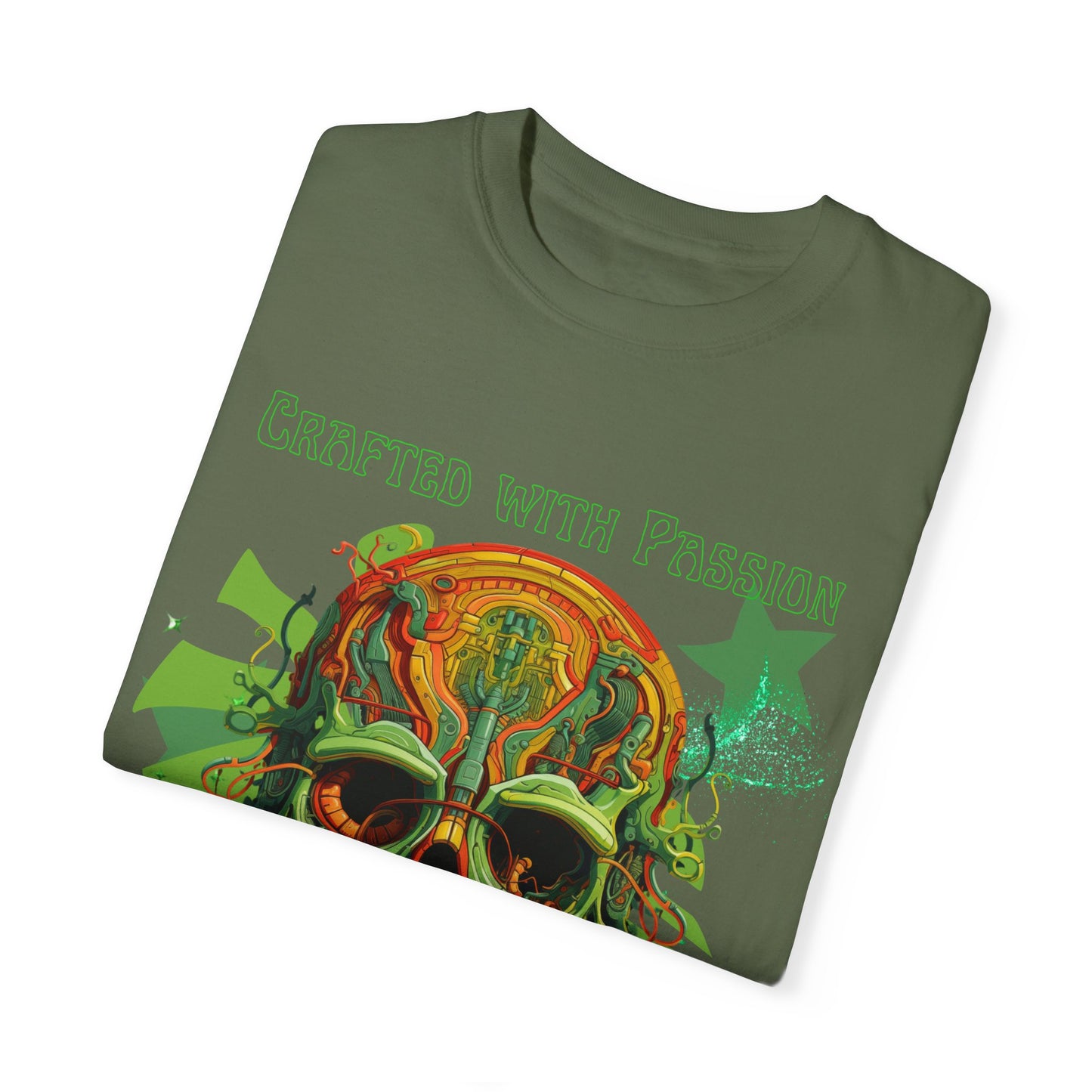 ARTISAN Cotton T-shirt green skull