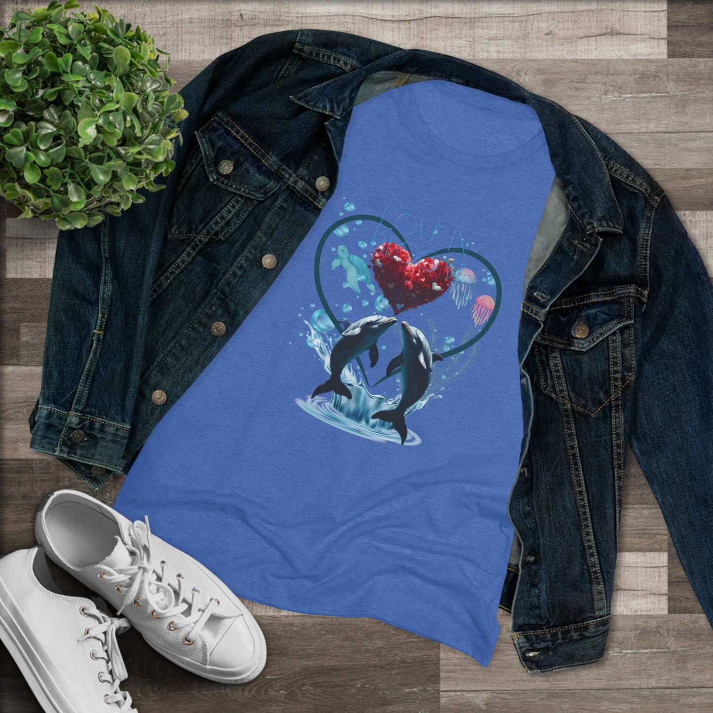 Women's Triblend Tee love in bloom