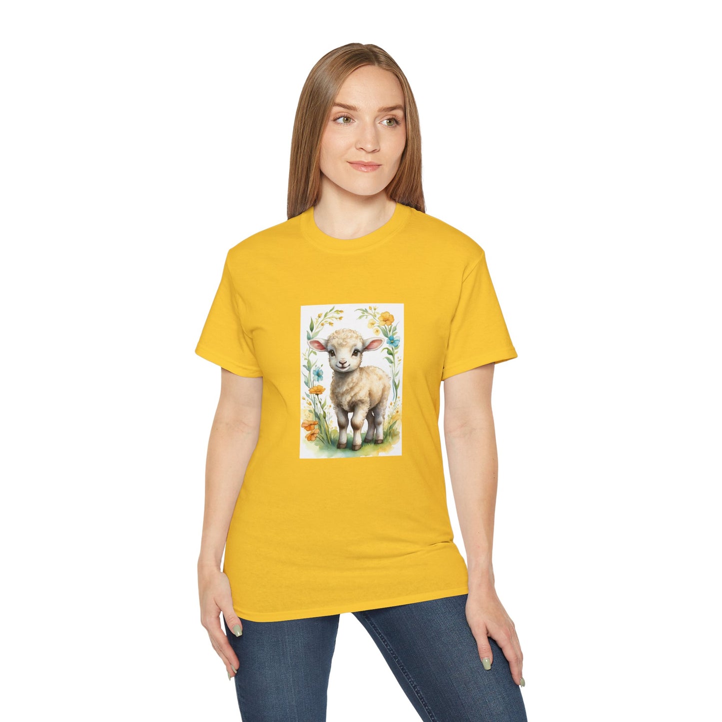 Women's Cotton T-shirt cute lamb