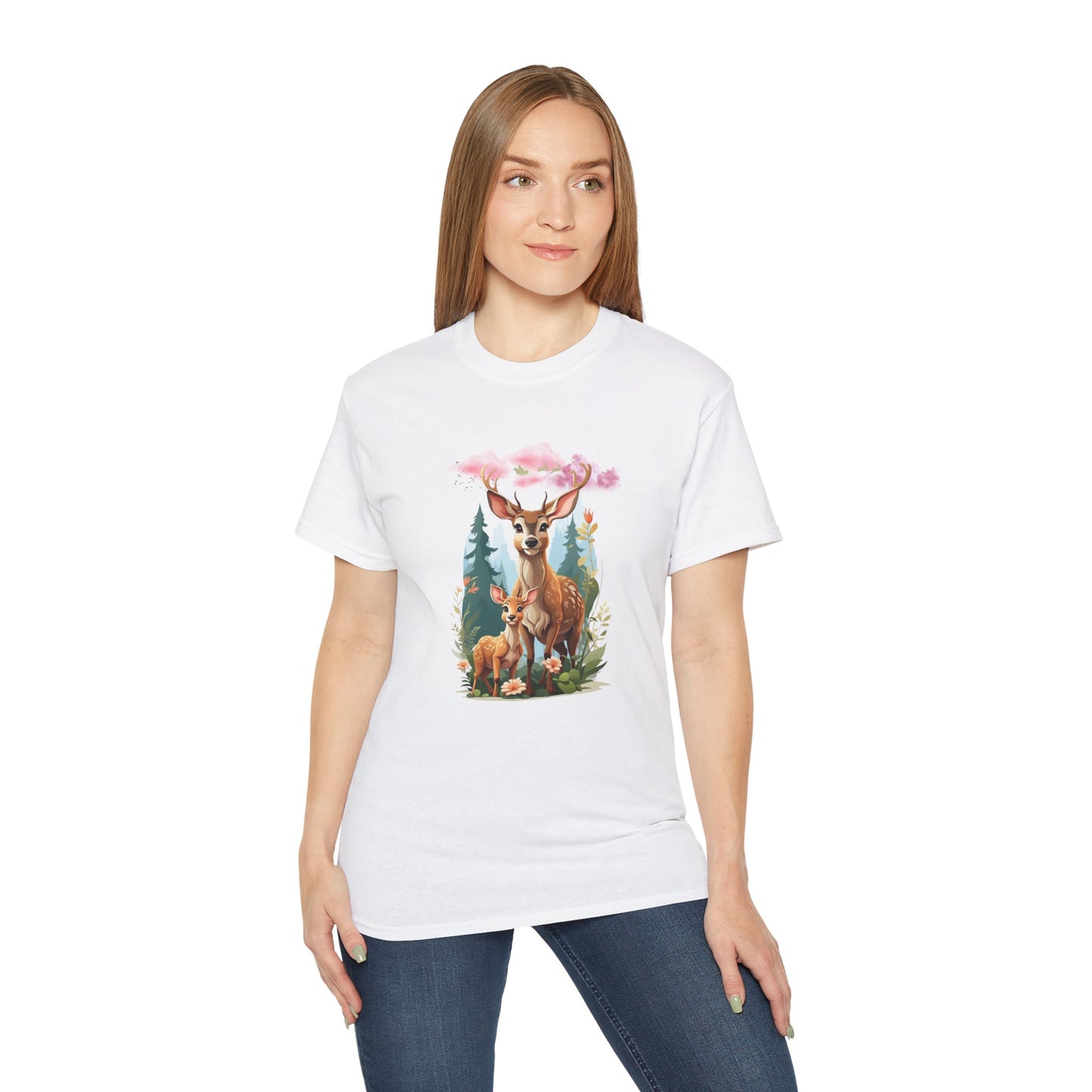 Women's Cotton T-shirt baby deer