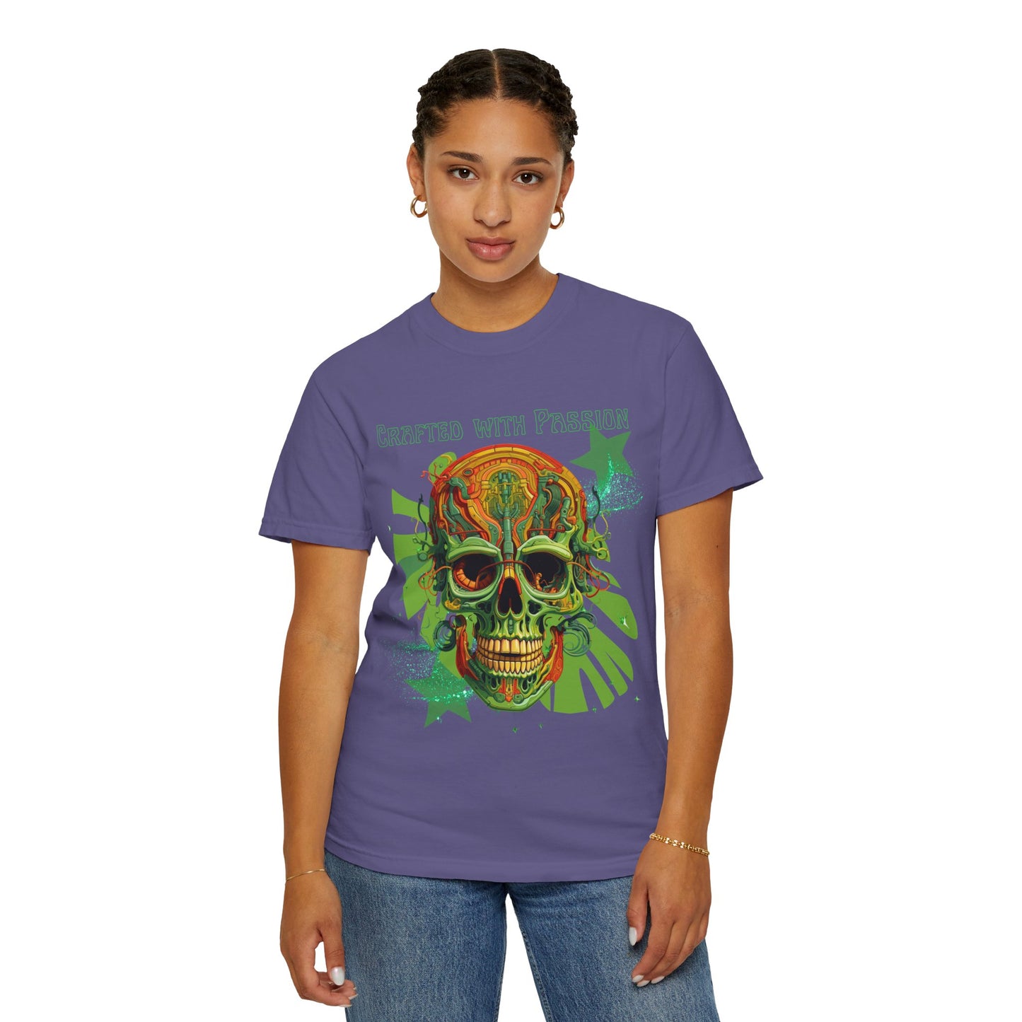 ARTISAN Cotton T-shirt green skull