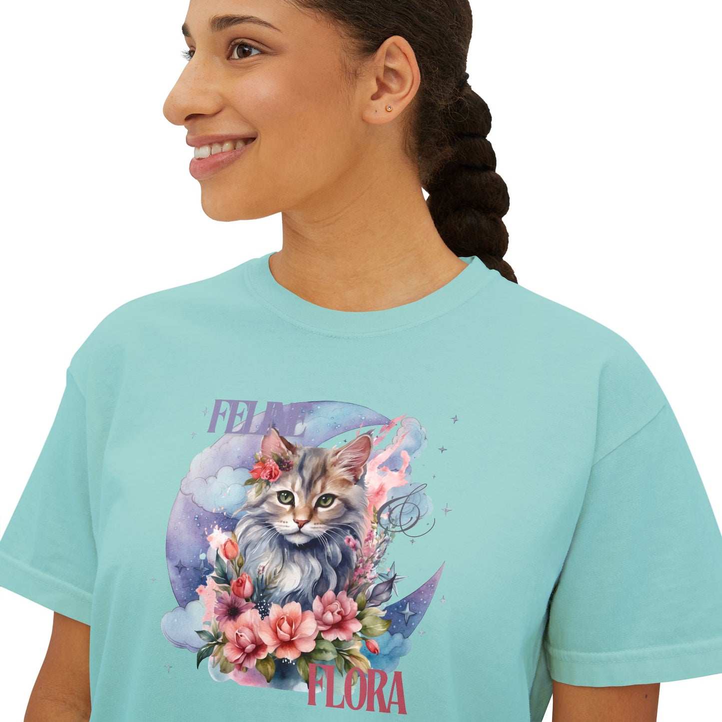 Women's Boxy Tee cat