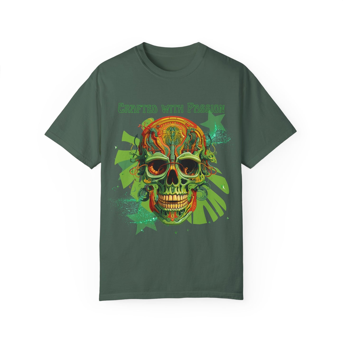 ARTISAN Cotton T-shirt green skull