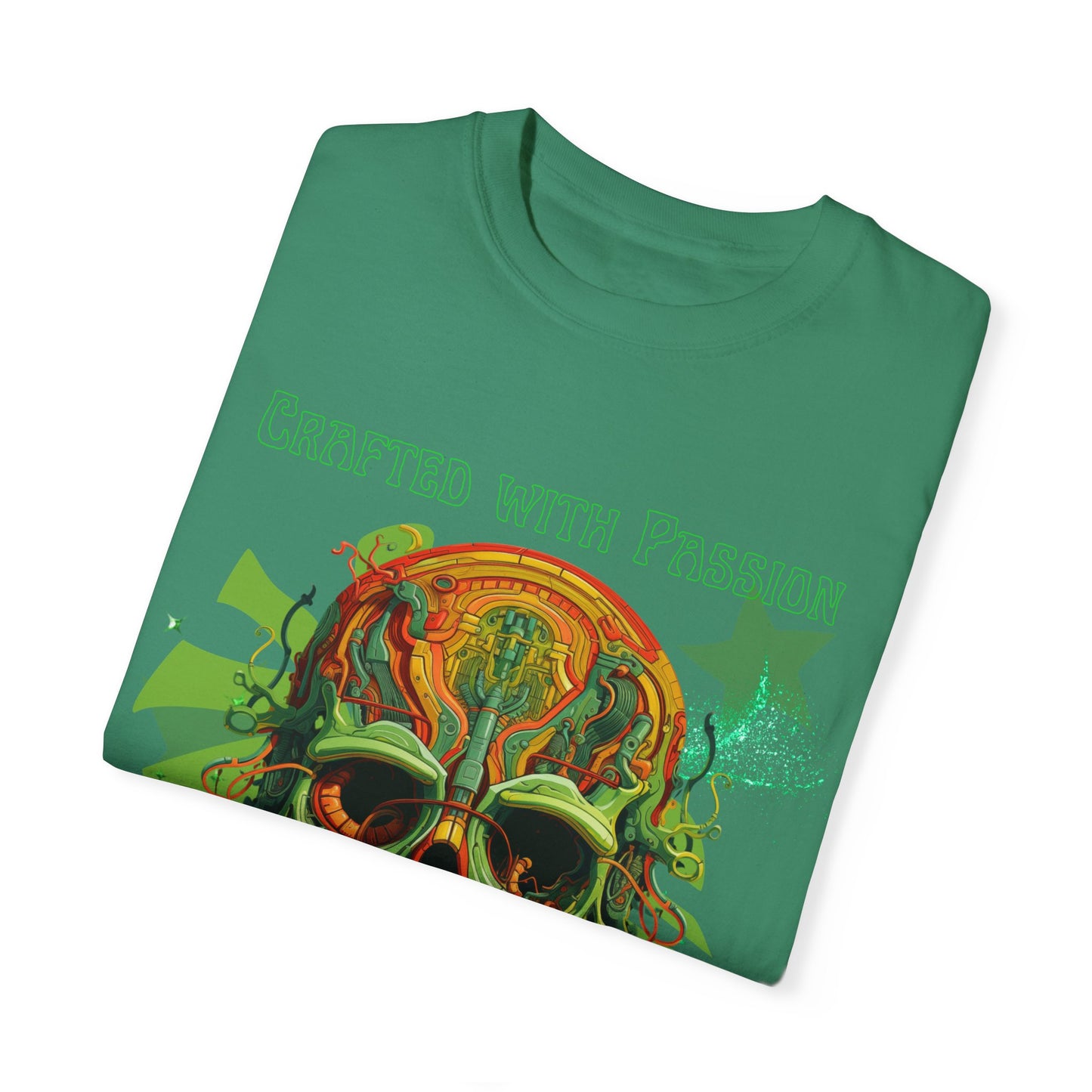 ARTISAN Cotton T-shirt green skull