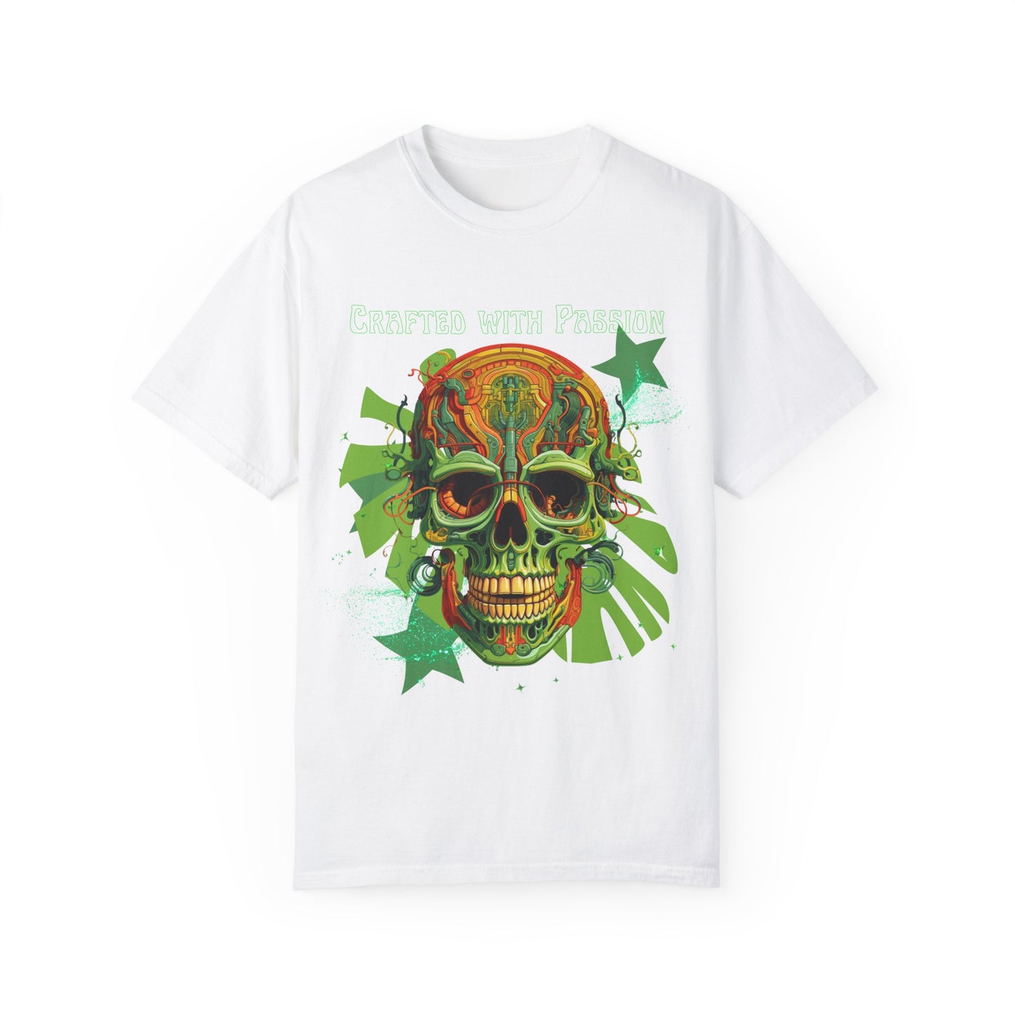 ARTISAN Cotton T-shirt green skull