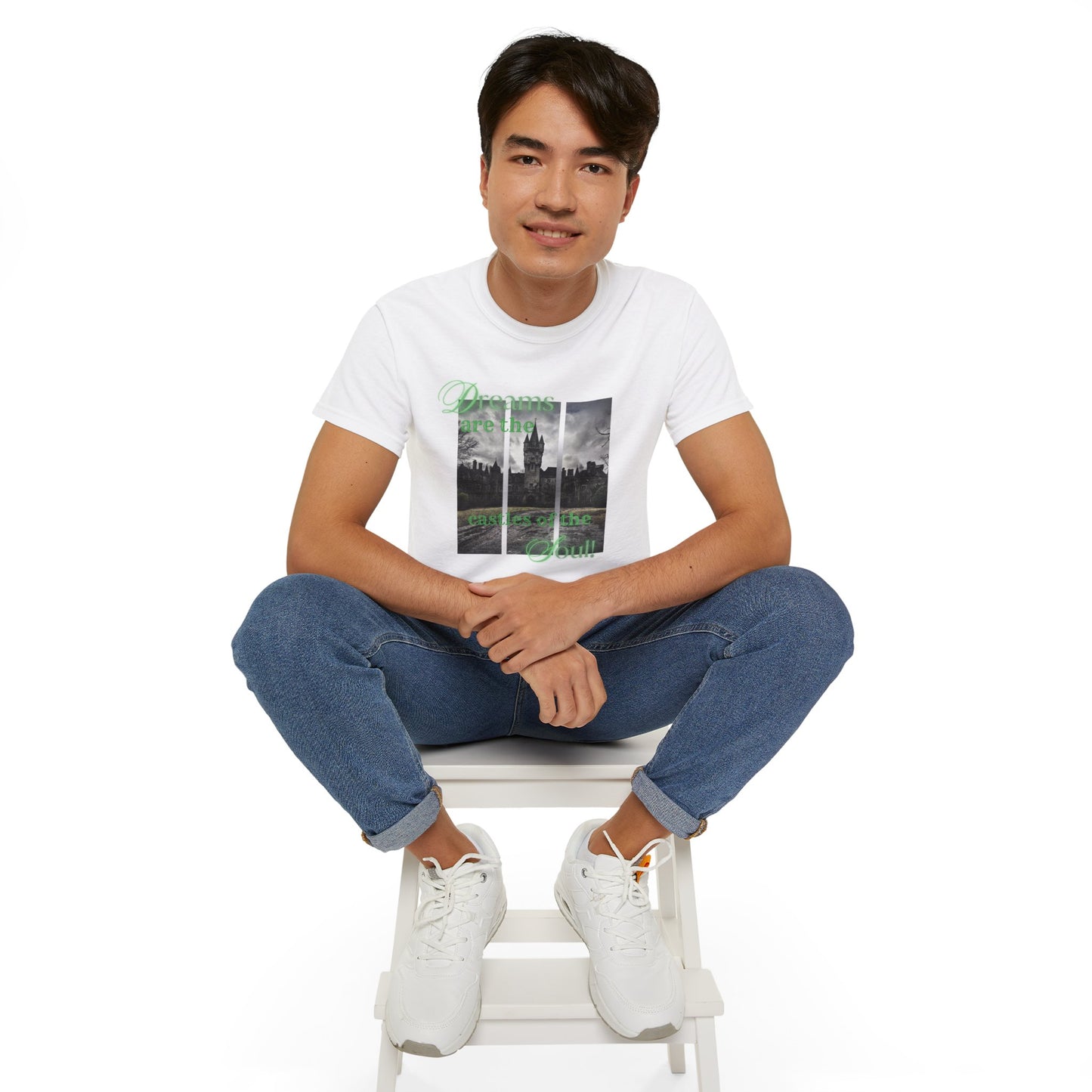 Cotton t-shirt with castle