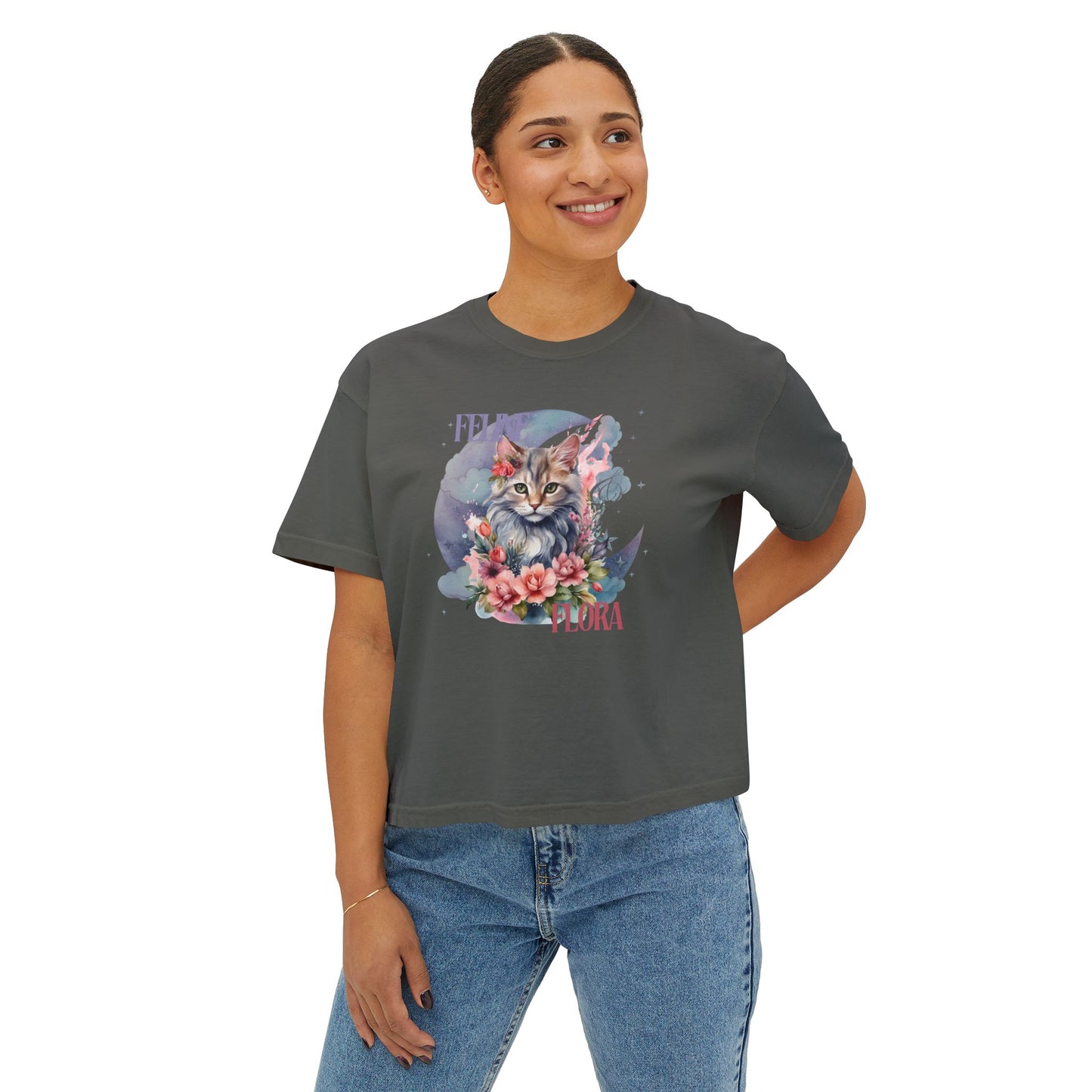 Women's Boxy Tee cat