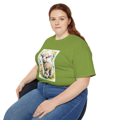 Women's Cotton T-shirt cute lamb