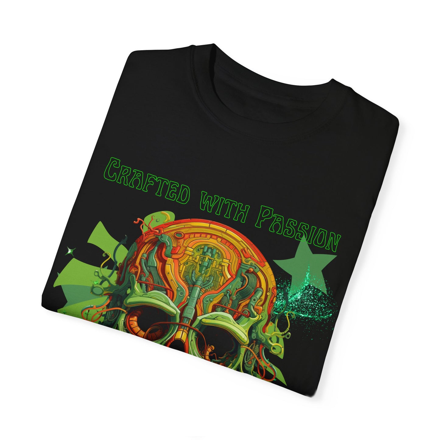 ARTISAN Cotton T-shirt green skull