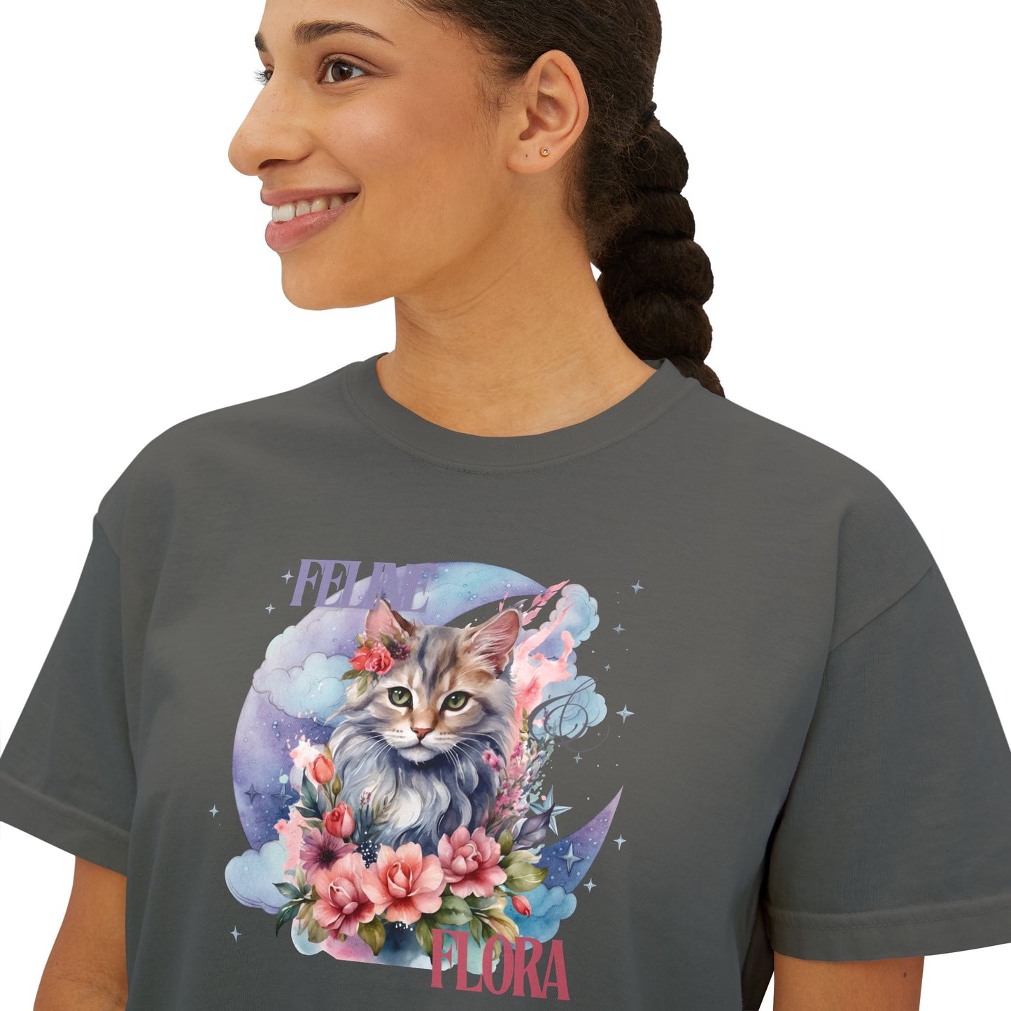 Women's Boxy Tee cat