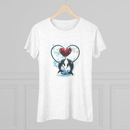 Women's Triblend Tee love in bloom