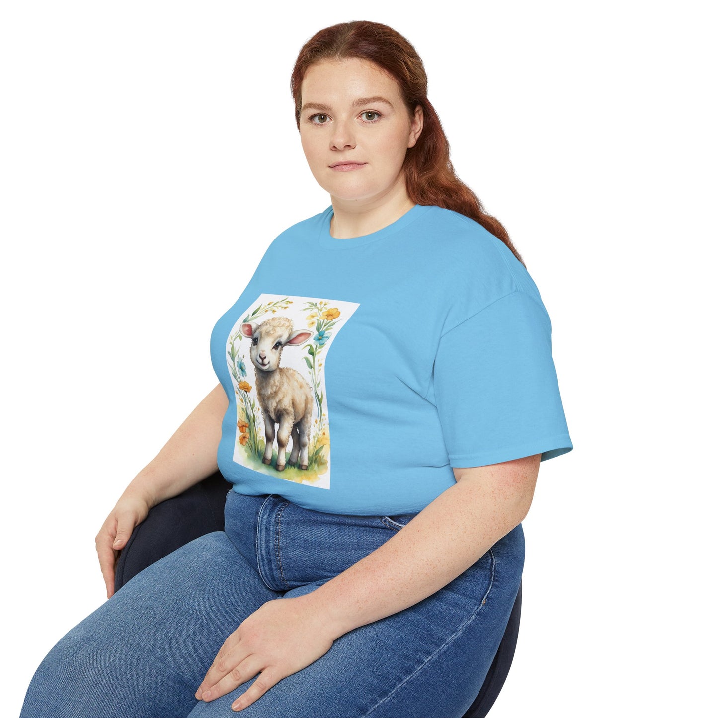 Women's Cotton T-shirt cute lamb