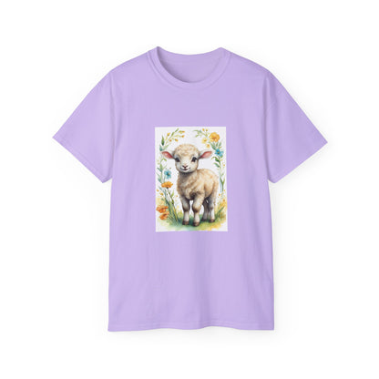 Women's Cotton T-shirt cute lamb