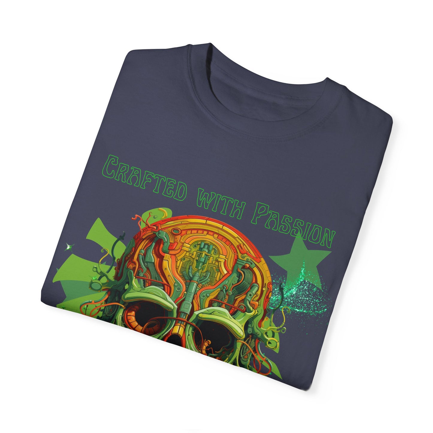 ARTISAN Cotton T-shirt green skull