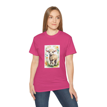 Women's Cotton T-shirt cute lamb