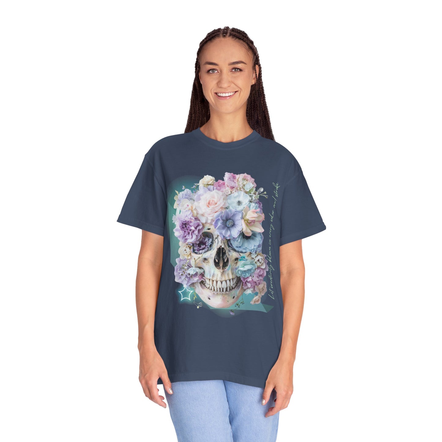 ARTISAN Cotton T-shirt flowers [Color variants]