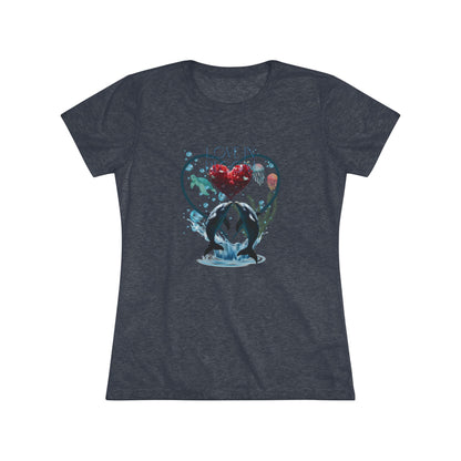 Women's Triblend Tee love in bloom