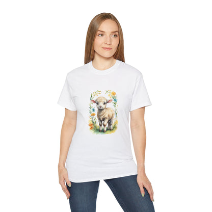 Women's Cotton T-shirt cute lamb