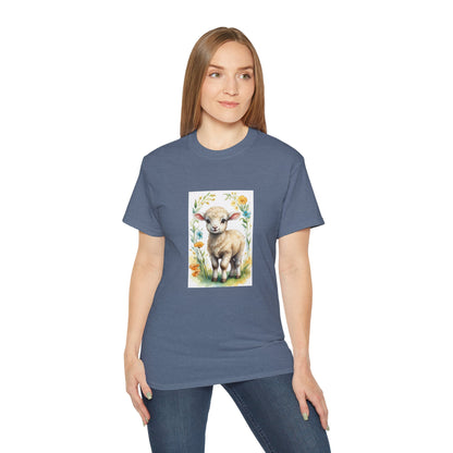 Women's Cotton T-shirt cute lamb