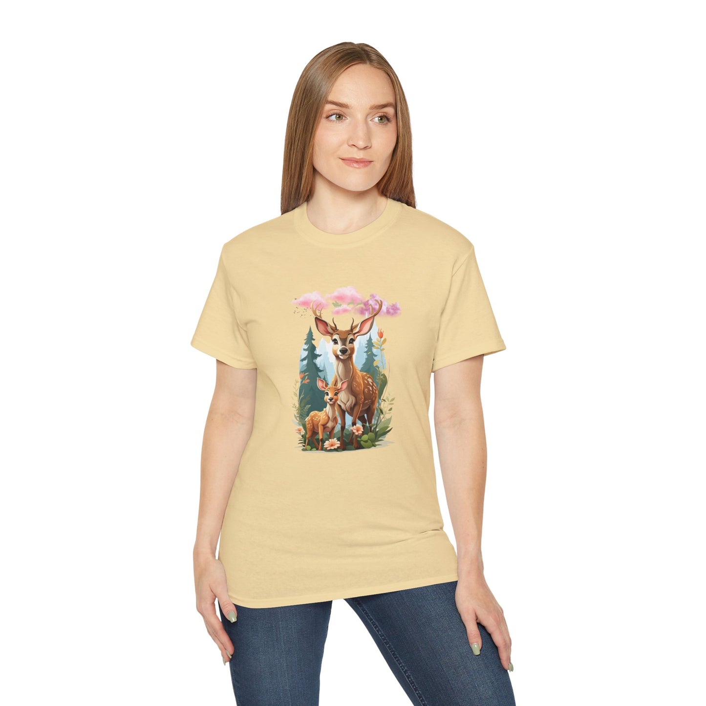 Women's Cotton T-shirt baby deer